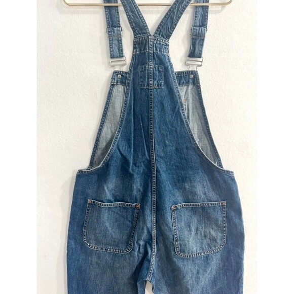 GAP Cropped Slouch Straight Leg Denim Overalls Classic Women's Size Medium - Picture 9 of 16
